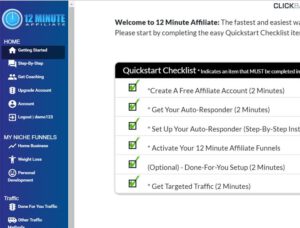 12 Minute Affiliate System